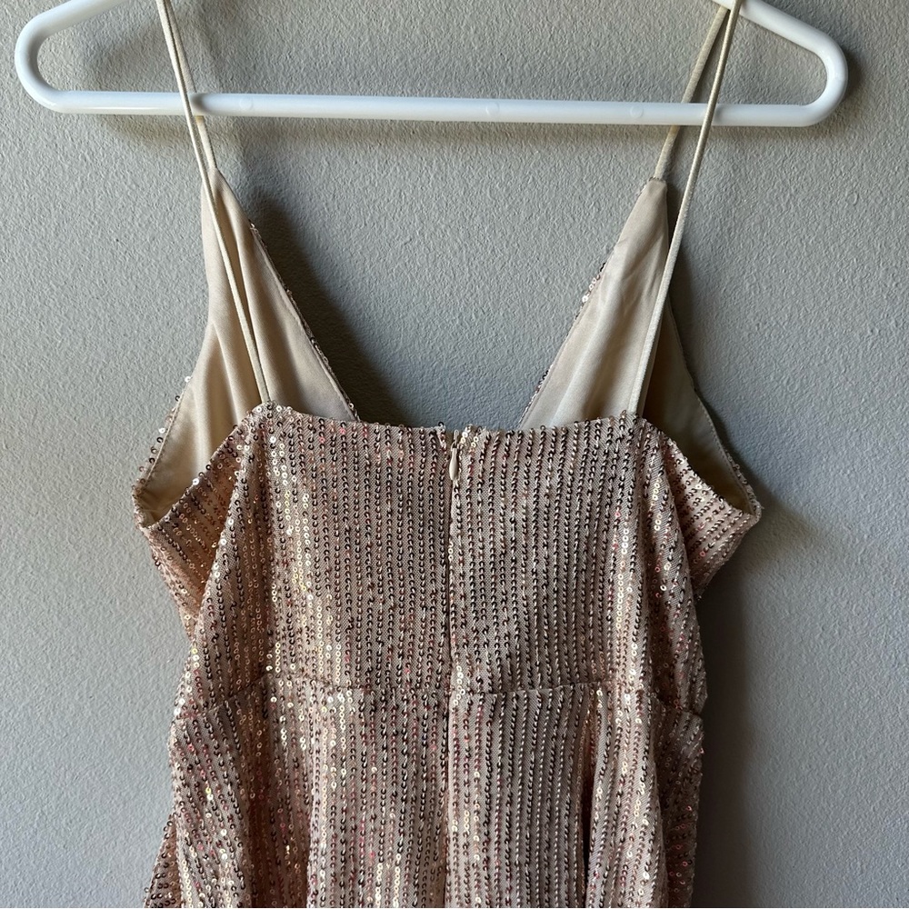 Double Crazy sexy sequin sparkly spaghetti strap mini dress - Picture 5 of 8